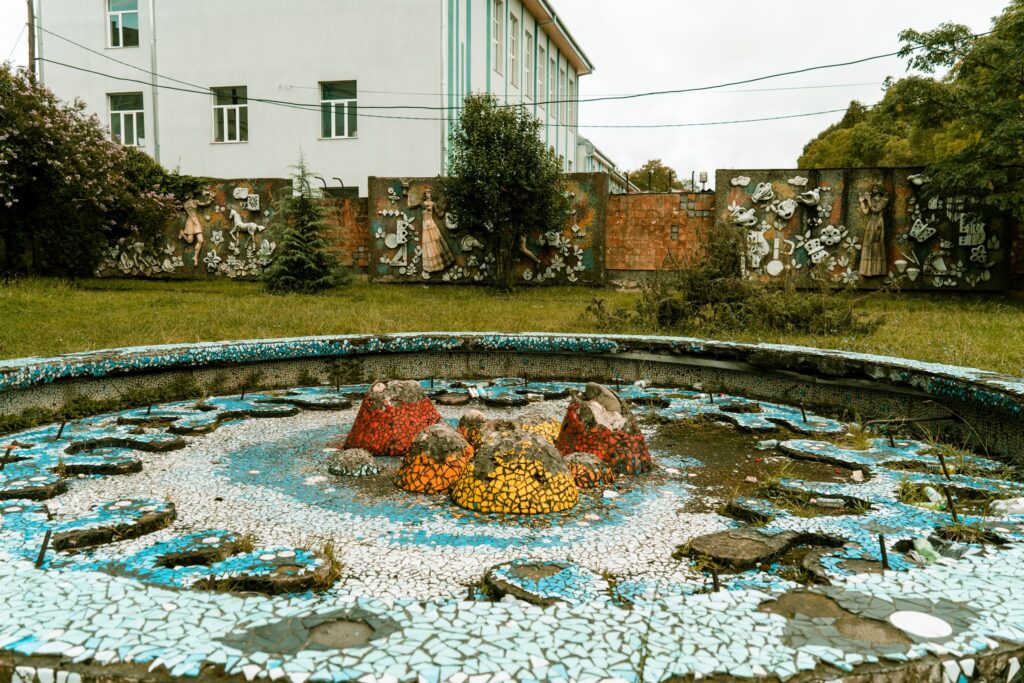 Pool and decorative wall