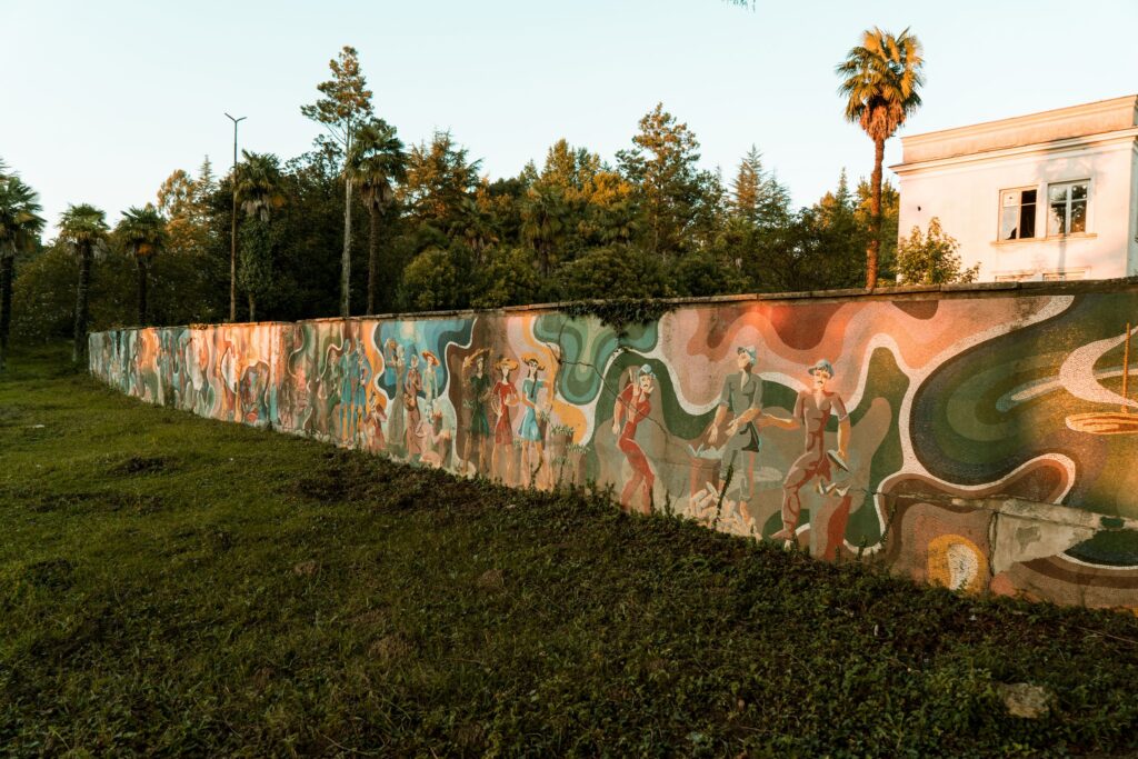 Decorative wall at former culture house